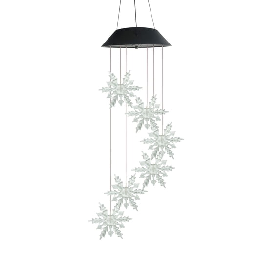 Led Color Changing Keyboard Solar Powered Christmas Snowflake Wind Chime Outdoor Garden Decoration ...