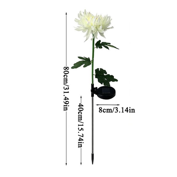 Solar Powered Chrysanthemum LED Outdoor Lights, Realistic Flower Garden Decoration for Lawn and Courtyard, Weather-Resistant Patio Lighting for Evening Ambiance and Landscape Enhancement