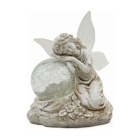 Solar Powered Color Changing Garden Statue with Resin Craft Design for Outdoor Decor and Landscape Enhancement