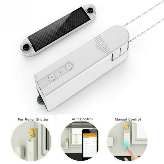 Solar Powered Control Smart Blinds Drive Motor,WiFi Remote Control Shade Shutter Drive Motor, Autmatic Blinds by Solar Panel and Charger APP Control Smart Home Automation