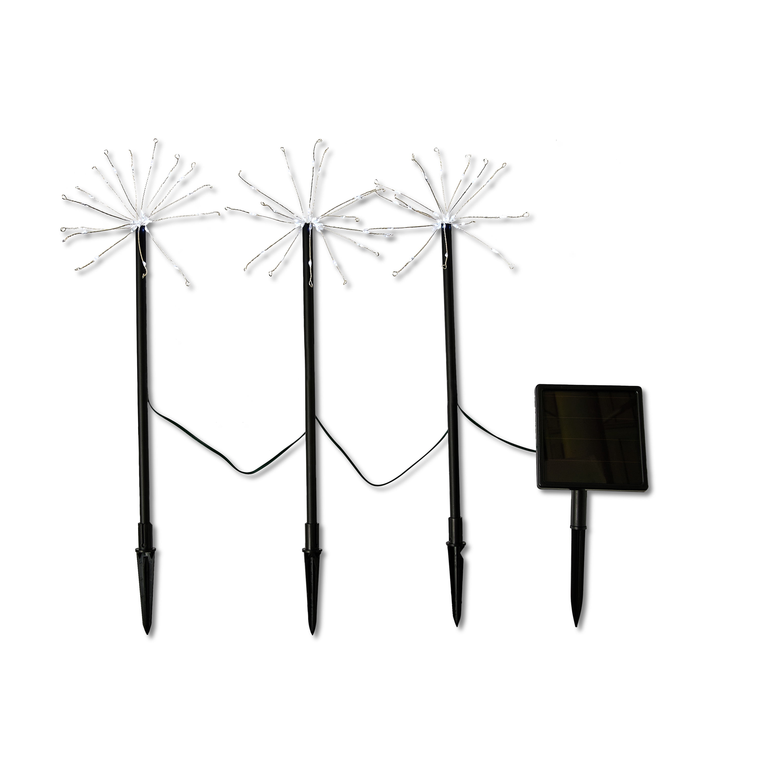 Solar-Powered Cool White LED Starburst Holiday Lighted Yard Stakes with ...