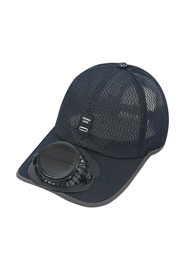 Solar Powered Cooling Fan Baseball Cap, USB Rechargeable Sun Hat with Adjustable Multi-Speed Fans for Golf, Fishing, and Outdoor Work, Blue
