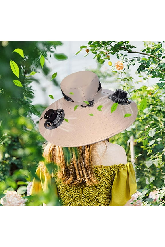 Solar-Powered Cooling Hat With Dual Adjustable Fans - Wide Brim Uv Protection Fishing Hat For Men & Women, 3-Speed Outdoor Sun Hat For Hiking, Beach, Gardening & Summer Activities