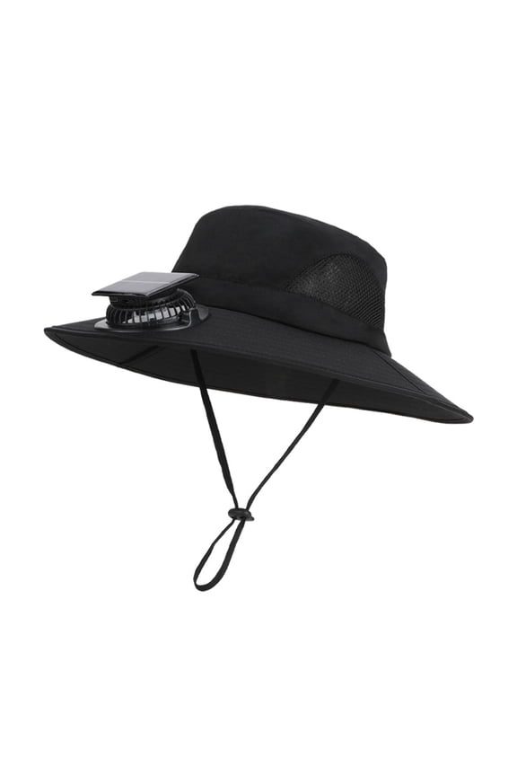 Solar-Powered Cooling Hat With Ventilation Fan, Wide Brim Sun Cover for Hiking Fishing Outdoor Adventures