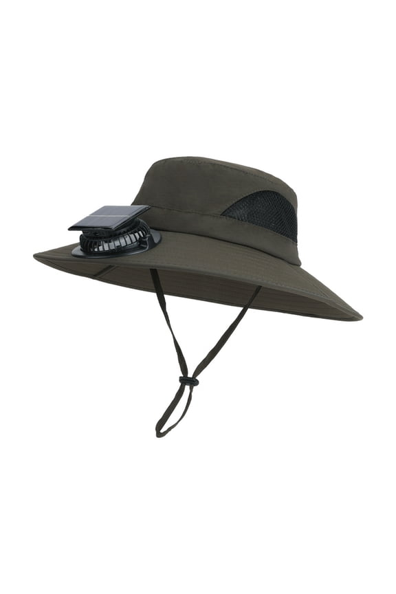Solar-Powered Cooling Hat With Ventilation Fan, Wide Brim Sun Cover for Hiking Fishing Outdoor Adventures