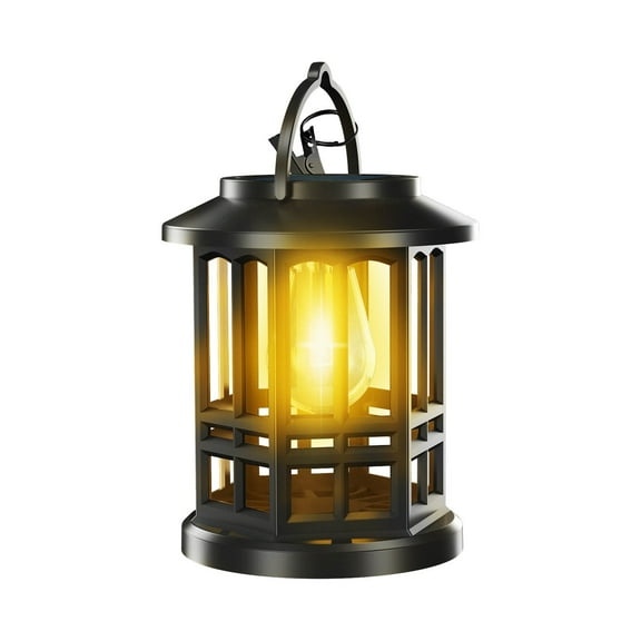 Solar Powered Courtyard Light Outdoor 28LED Flame Lantern Hollow Out Light Waterproof Wall Light Floor Mounted Projection
