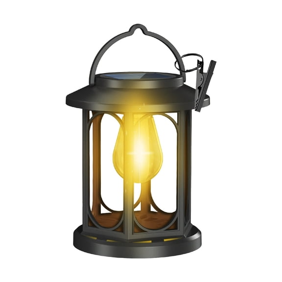 Solar Powered Courtyard Light Outdoor 28LED Flame Lantern Hollow Out Light Waterproof Wall Light Floor Mounted Projection