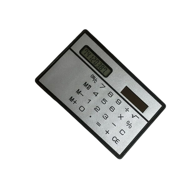 Solar-Powered Credit Card Calculator 8-Digit Ultra-Thin ABS for Office Travel School Use