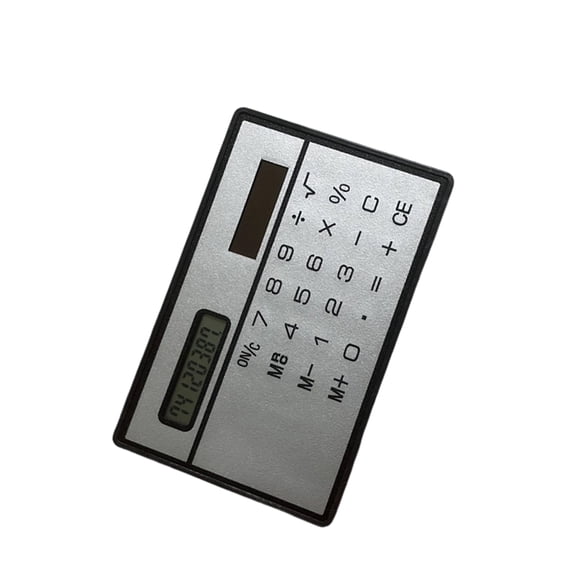 Solar-Powered Credit Card Calculator 8-Digit Ultra-Thin ABS for Travel School Use
