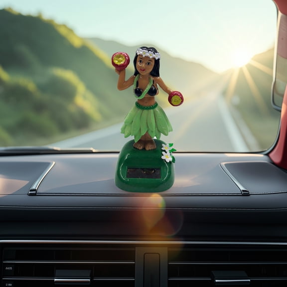 Solar Powered Dancer Doll Car Decoration for Car Interior - Animated Head Nodding Shaker Figure Enhances Driving