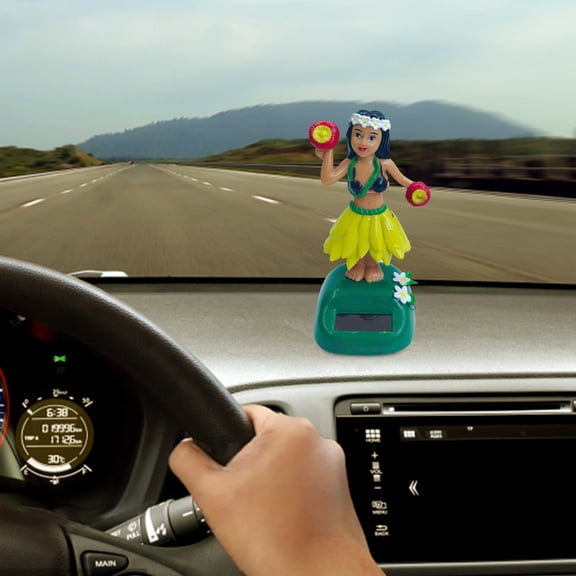 Solar Powered Dancer Sways Girl Shakes Her Head Doll Car Decoration Dance Figure Solar Powered Dance Statue Interior Trim Ambient Lighting for Cars Wire Interior Dome Light Assembly inside Car