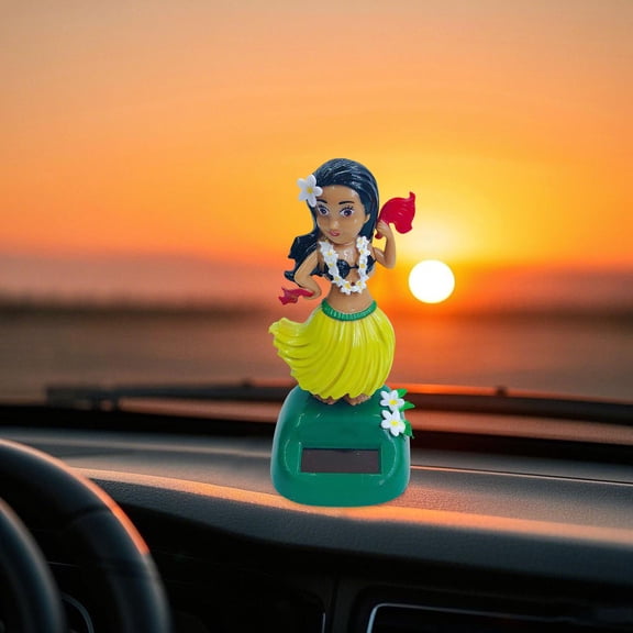 Solar Powered Dancing Figure Animated Car Decoration Moving Doll for Home Desk Novelty Toy