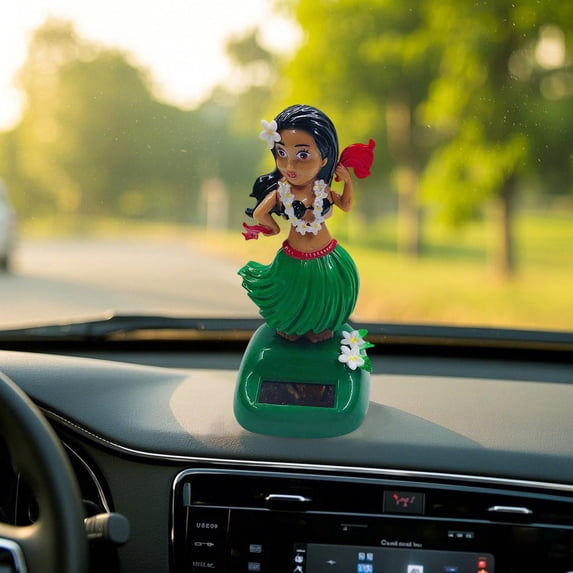 Solar Powered Dancing Figure Animated Car Decorative Novelty Toy with Swaying Motion for Home Desk