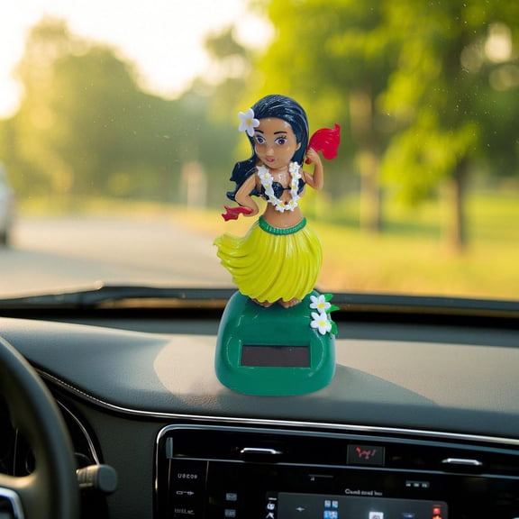 Solar Powered Dancing Figure Animated Car Decorative Novelty Toy with Swaying Motion for Home Desk