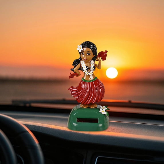 Solar Powered Dancing Figure Animated Car Decorative Novelty Toy with Swaying Motion for Home Desk