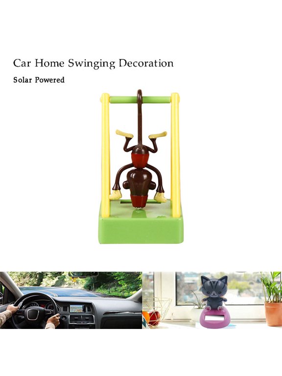 Solar Powered Dancing Figurine, Swinging Monkey Bobblehead, Cartoon Dashboard Ornament for Car Interior, Household Windowsill, Office Desktop Display