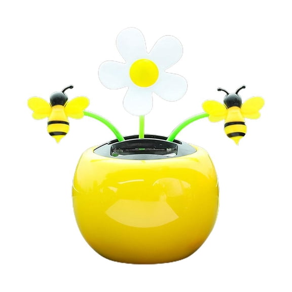 Solar Powered Dancing Flower Car Ornament - Swaying Sunflower with Shaking Head, Auto Dashboard Decor, Fun & Eco-Friendly Desk Accessory