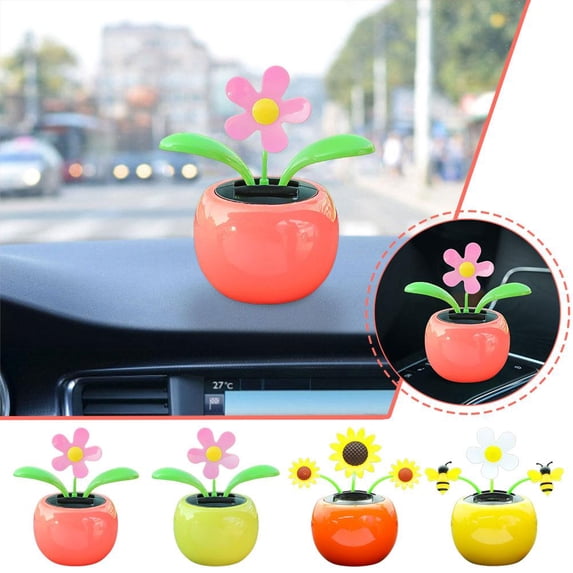 Solar Powered Dancing Flower,Car Solar Sunflower Ornaments Swaying Honey Bee Decoration Ornaments Dashboard Solar Energy Dancing Flowers Swinging Ornaments