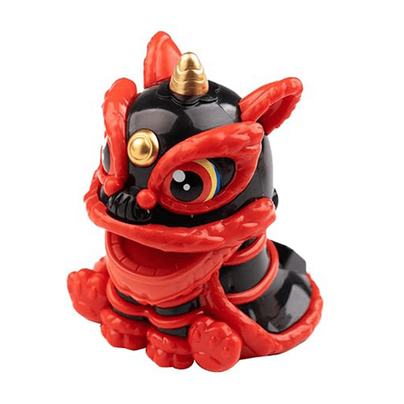 Solar-Powered Dancing Lion Ornament Chinese Style Lucky Lion Dance Model Solar Powered for Car Office Home Decoration-B