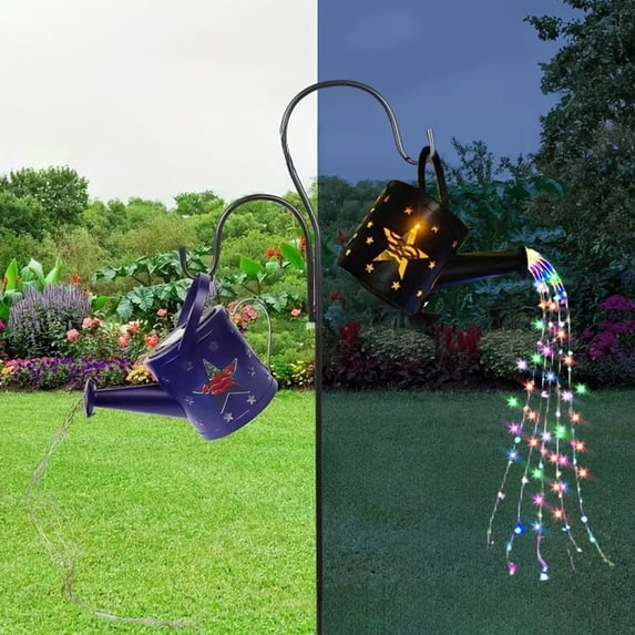 Solar Powered Decorative Lights USA Flag Pattern Solar Projection Garden Festival Decoration Lamp Home Decor Collection