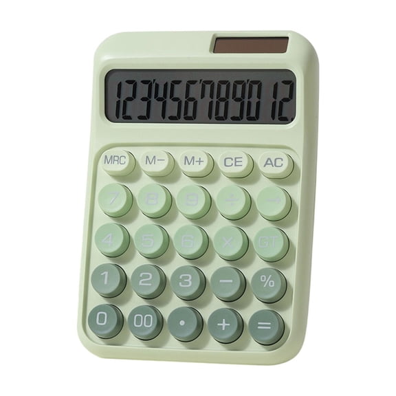Solar Powered Desktop Calculator with Mechanical Feel, Dual Power Supply, Auto Shut-Off, and Financial Functions for Office, School, and Home Use