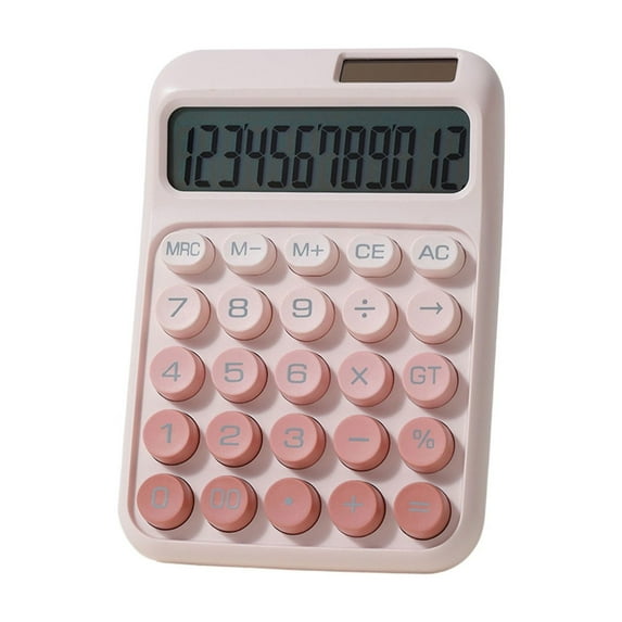 Solar Powered Desktop Calculator with Mechanical Feel, Dual Power Supply, Auto Shut-Off, and Financial Functions for Office, School, and Home Use