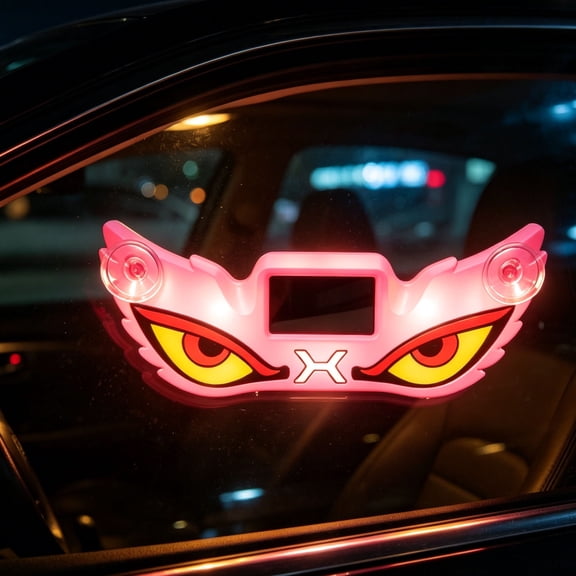Solar Powered Devil Eye LED Strobe Light Waterproof Suction Cup Car Windshield Decor for Truck SUV Vehicle Safety Lamp,D