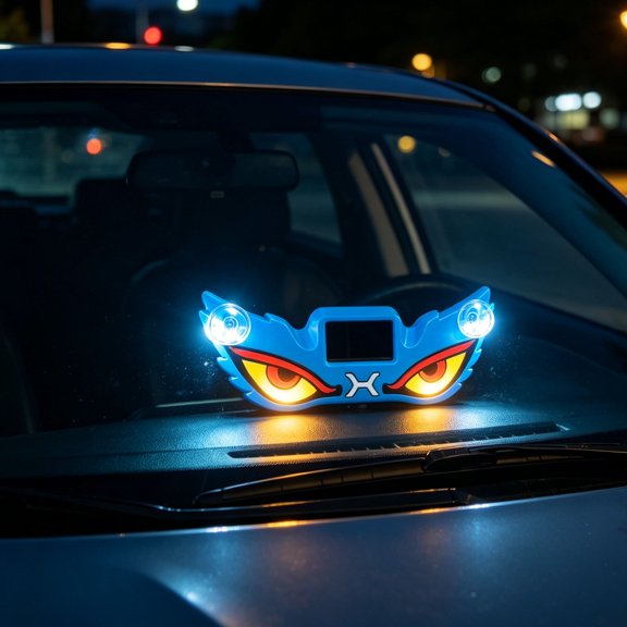 Solar Powered Devil's Eye Led Strobe Light, Eye-Catching Lighting Effect, Easy Installation Design, Special Warning Lamp for Car Windshield Trucks Suvs & Vehicle Exterior Decoration