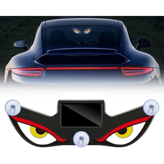 Solar Powered Devils Eyes LED Car Light,Solar Demon Eye LED Car Window Light,Wireless No Drill Solars and USB Powered Devil Eye Warning Lights,Devil Eyes Lights for Windshield, for Cars Trucks