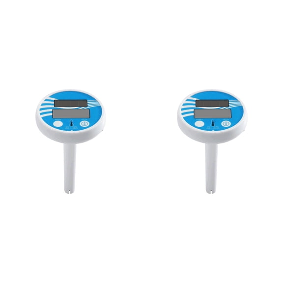 Solar Powered Digital Thermometer Floating Easy Read for Water Temperature, Shatter Resistant with String for Outdoor Indoor Swimming Pools Spas Ponds Bathtubs 2 Pcs