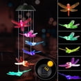 thumbnail image 1 of Solar Powered Dragonfly Wind Chimes Hanging Light Indoor Outdoor, TSV 7 Color Changing Dragonfly Wind Chimes Bell Mobile LED Windchimes Waterproof Gift for Home Garden Patio Yard Lawn Decor, 1 of 9