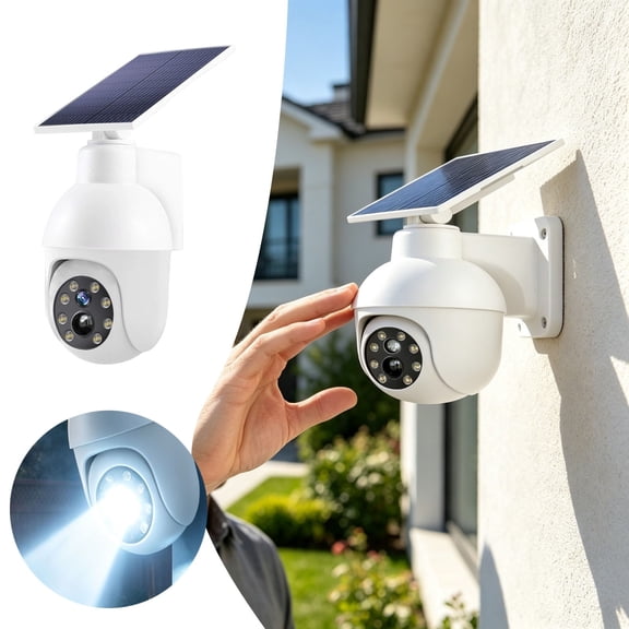 Solar Powered Dummy Camera Wall Light Motion Sensor Outdoor LED For Garden Wall Lamp for Yard Fence And Patio (5.7 in)
