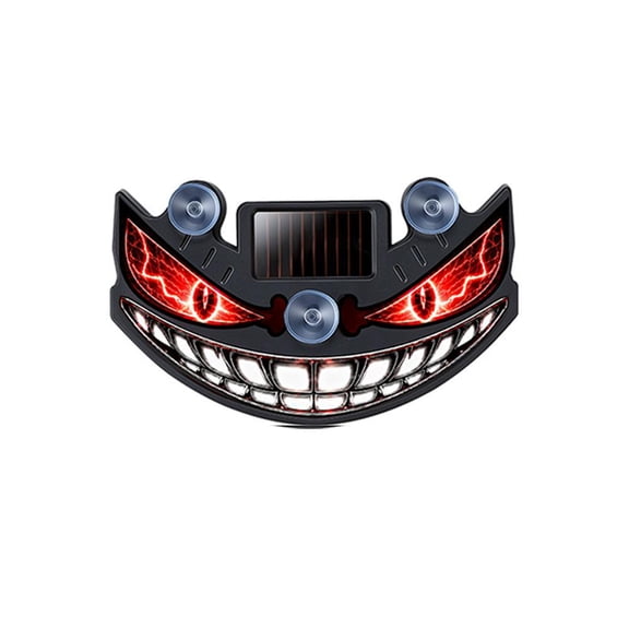 Solar-Powered Dynamic LED Atmosphere Light - Wireless Car Demon Eye Decoration with Vibration & Light Sensors, Dual Charging (Solar/USB-C), Easy Suction Cup Installation for Car Windows