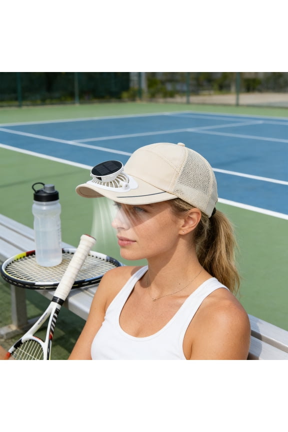 Solar Powered Electric Fan Sun Hat Casual Sun Protection Baseball Cap for Men Women Outdoor Work with 3 Speed LED Display