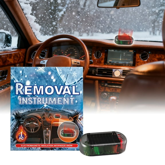Solar-Powered Electromagnetic Car Snow Removal Device, Anti-Ice Defroster Quick Melting Snow Tool, Portable Auto Snow Remover for Windshield Vehicle Winter Travel Safety