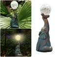 thumbnail image 1 of Solar Powered Elephant Garden Statue with Glass Outdoor Patio Yard Art Resin Craft Figurine Elegant, 1 of 8