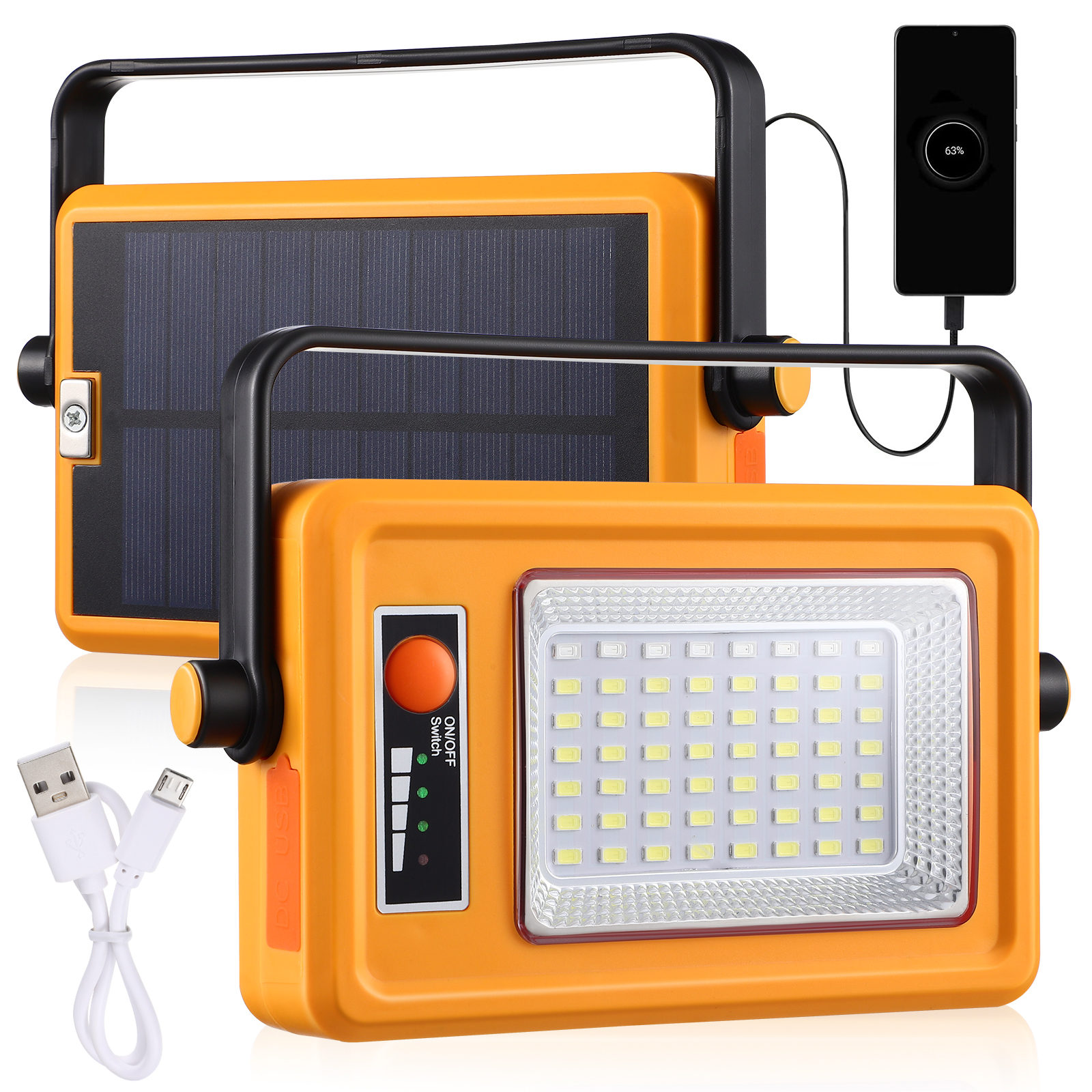 Solar Powered Emergency Light Dimmable Camping Lamp Portable Light