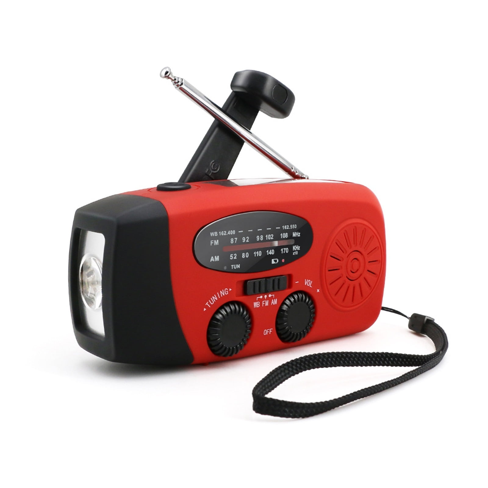 Solar Powered Emerncy Radio, Multi-Function Hand Crank Portable FM Radio with USB Charging for Outdoor Survival and Disaster Preparedness ,Listen Anytime, Anywhere