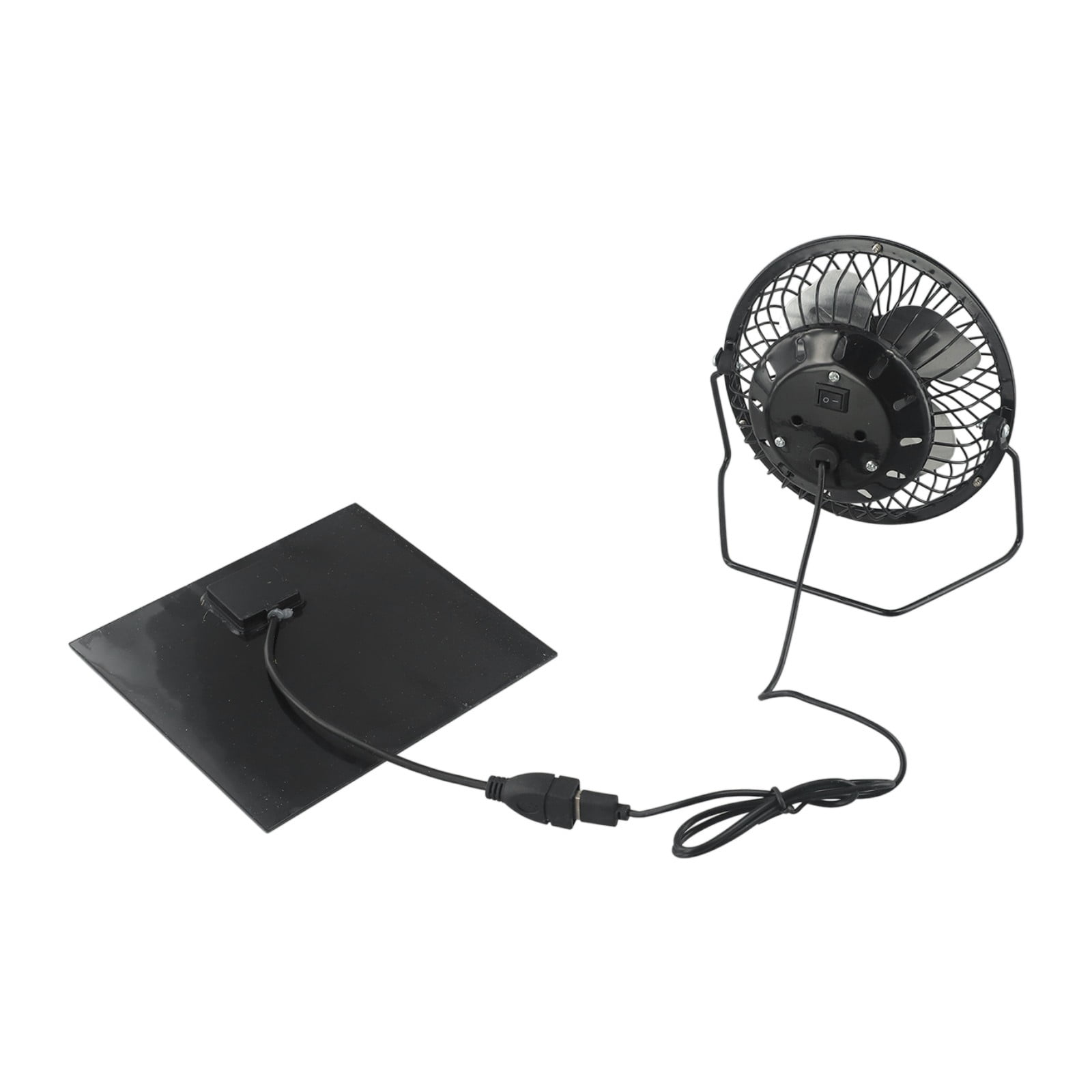 Solar Powered Exhaust Fan with Battery, 5W Solar Fan Kits, Strong Airflow, Stepless Speed and Quiet Battery Powered Solar Tent Fan for Tent,Outdoor, Office