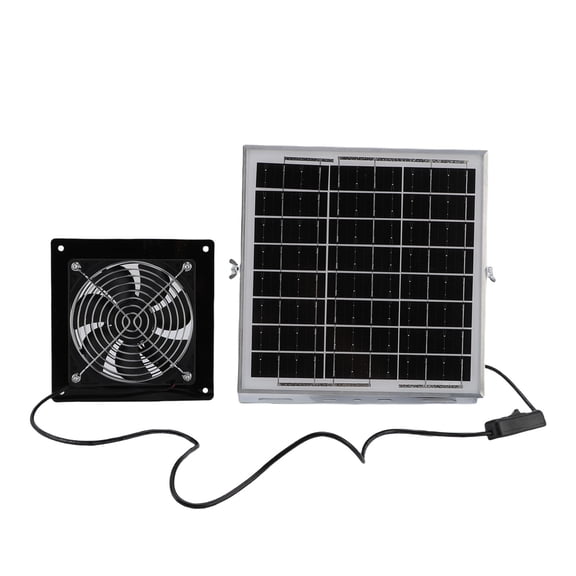 Solar Powered Exhaust Fan Kit, 8W High Speed Ventilation Fan / 20.3 cm for Chicken Coop, Greenhouse, Shed, Window and Pet House Ventilation, Eco-Friendly Outdoor Air Circulation Cooler