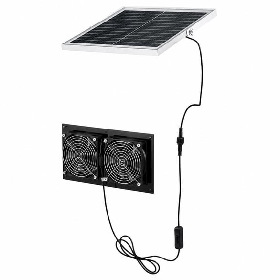 Solar Blaster Fans Solar Powered Fan, 15W Panel, Dual High-Speed Fans, Adjustable Angle ...