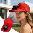 thumbnail image 1 of Solar Powered Fan Baseball Caps, 6.3 Inch Brim USB Rechargeable Cooling Sun Hats, Breathable Mesh Visors for Adults Spring Summer Outdoor Fishing Hiking Trip, 1 of 7