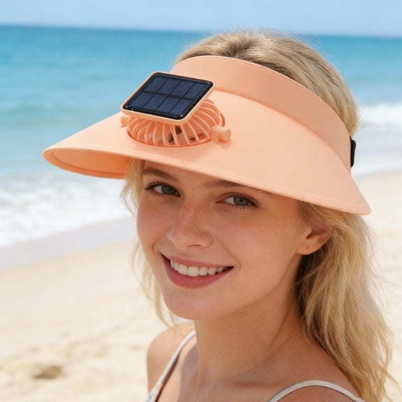Solar Powered Fan Cap - Versatile 2-in-1 Sunshade Hat with Adjustable Cooling Direction, Safety Guard, Detachable Fan for Easy Cleaning