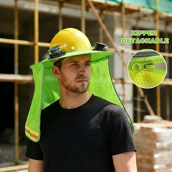 Solar Powered Fan Hard Hat, Cooling Safety Helmet with Sun Protection for Construction Outdoor Work, Power Line Inspection, and Farming