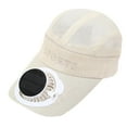 thumbnail image 1 of Solar Powered Fan Hat, USB Rechargeable Sun Protection Hat, Detachable Breathable Mesh Cap with 360° Rotating Fan, LED Display, Adjustable Fit for Outdoor Activities, 1 of 7