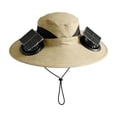 thumbnail image 1 of Solar Powered Fan Hat, Wide Sun Hat 2 USB Solar Charging Fans, Upgraded Outdoor Protection Bucket Hat for Fishing Hiking Gardening Beach, 1 of 6