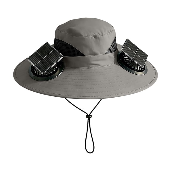 Solar Powered Fan Hat Wide Sun Hat With Fans Outdoor Protection Bucket Hat For Fishing Hiking Gardening Beach