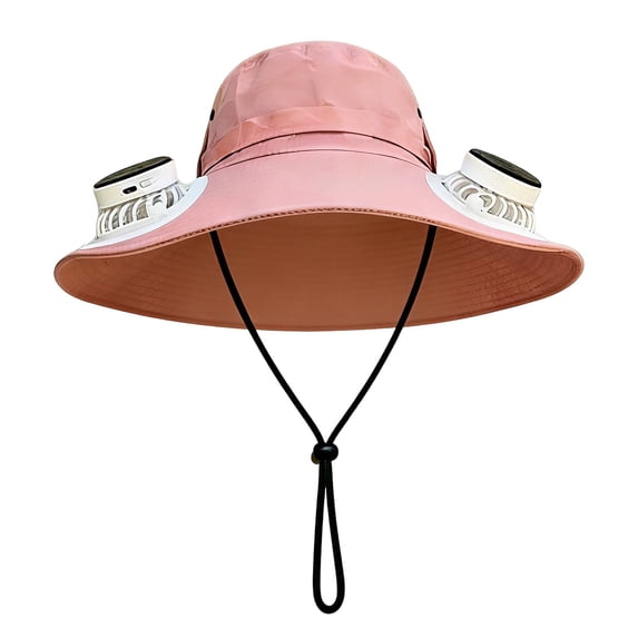Solar Powered Fan Hat,Wide-brimmed Breathable Sun Protection Hat ,Men's Sun Protection Cap with 2 USB Solar Charging Removable Fans for Outdoor Fishing, Hiking Gardening