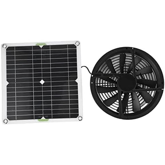 Solar Powered Fan Kit, 100W 12V 10in Cooling Round Solar Panel Exhaust Fan with Fan Cover, 3000 RPM Outdoor Portable Mini Ventilator for Chicken Coops, Greenhouse Shed, Pet$$Garden & Patio