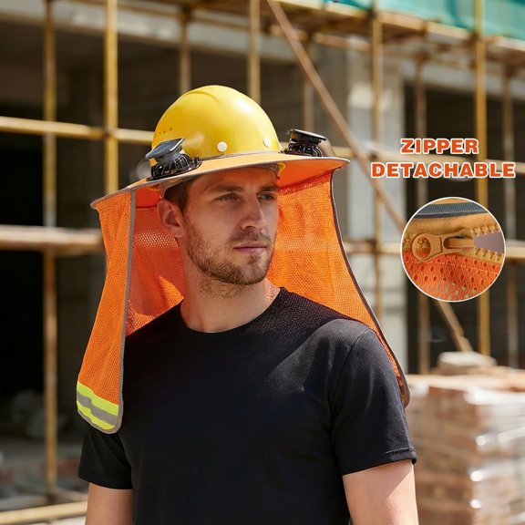 Solar Powered Fan Safety Helmet with Sun Shade - Hard Hat Cooling System 3 Speed Airflow - IP65 Waterproof Lightweight Construction Helmet for Outdoor Work,Summer Protection Accessories